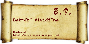 Bakró Viviána névjegykártya